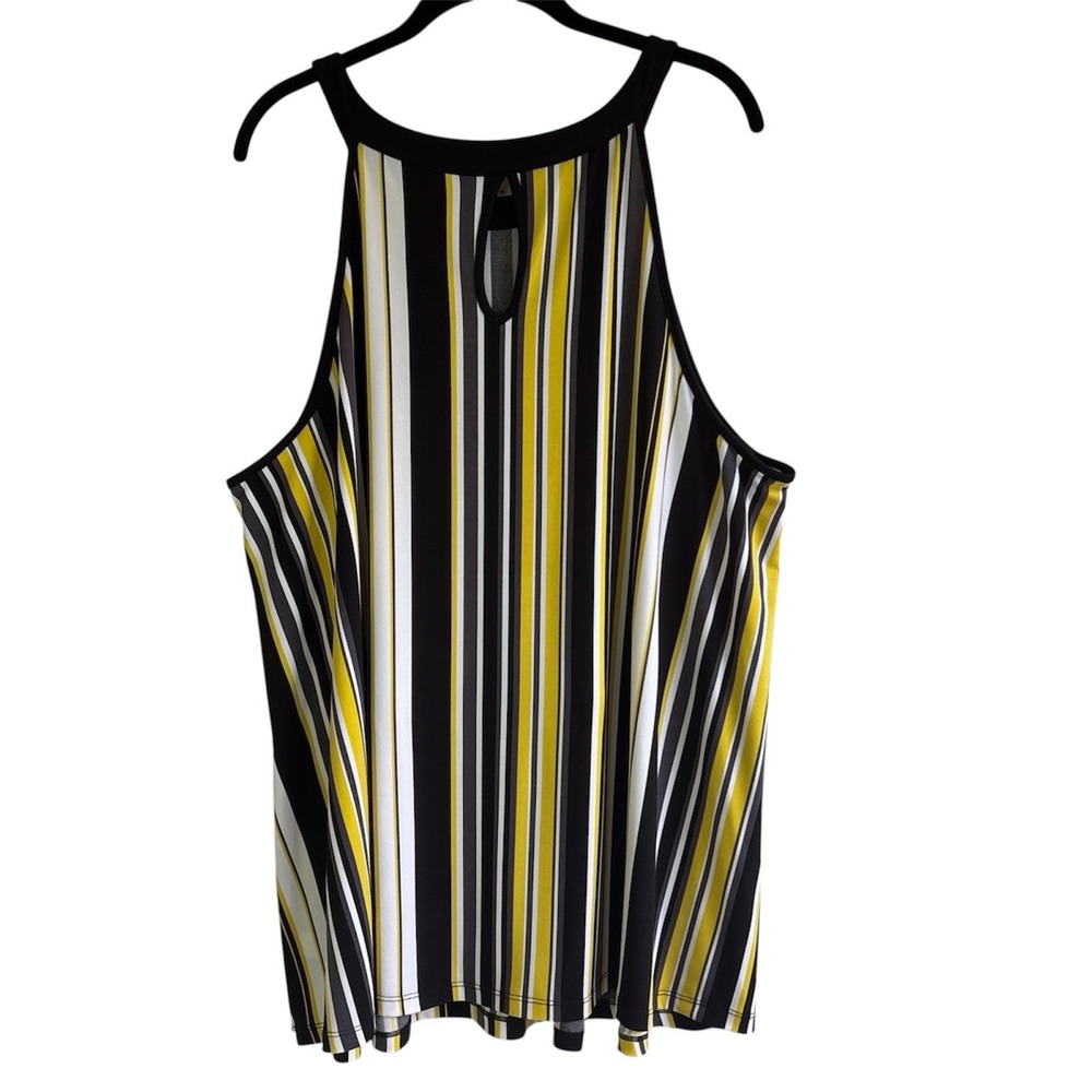 Torrid Womens 3 Plus Striped Sleeveless Top‎ Black Yellow Stretch Career Casual